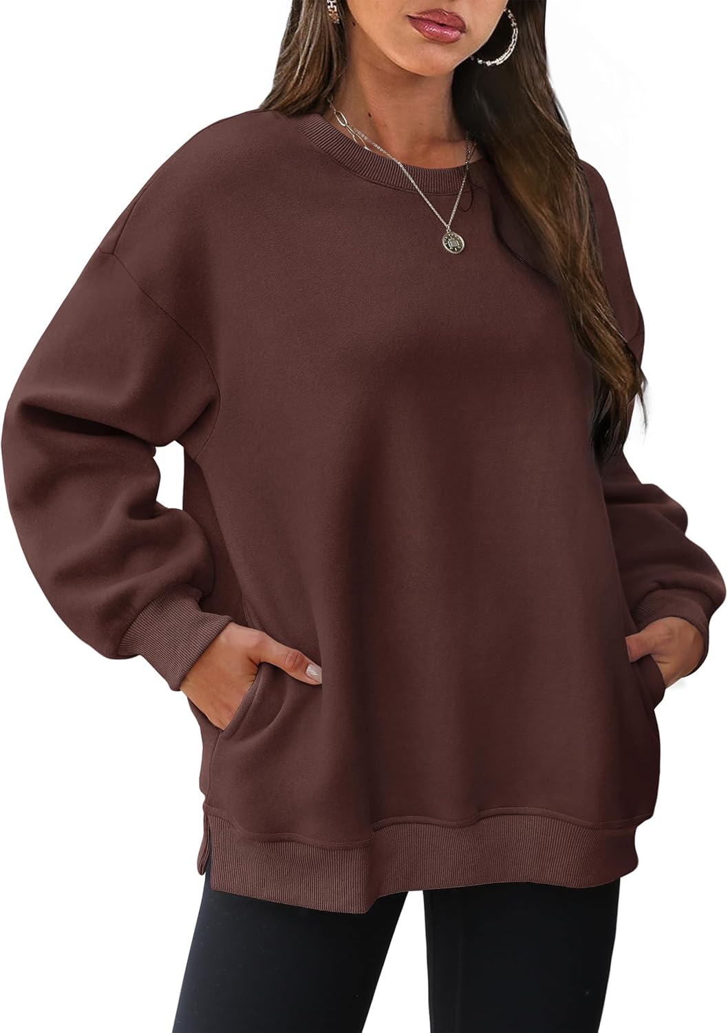 Oversized Sweatshirts Crewneck Long Sleeve Pullover with Pocket