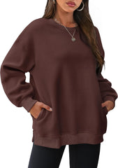 Oversized Sweatshirts Crewneck Long Sleeve Pullover with Pocket