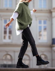 Womens Turtleneck Short Batwing Sleeve Sweater