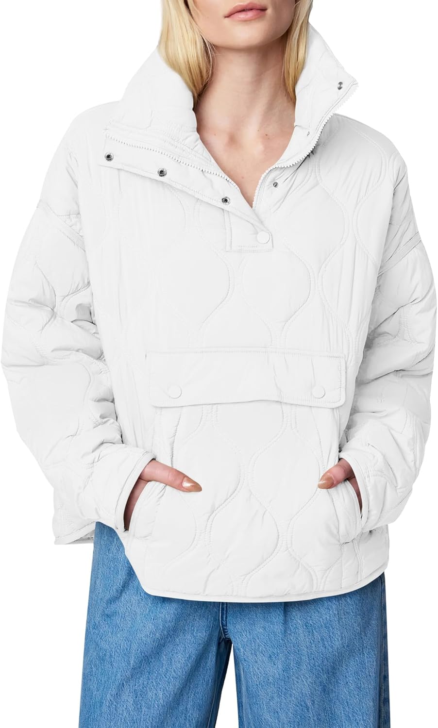 Women's Puffer Pullover Quilted Lightweight Jacket