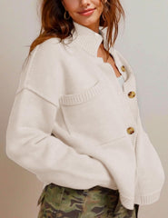 Fall Button Down Knit Tops Sweater cardigan