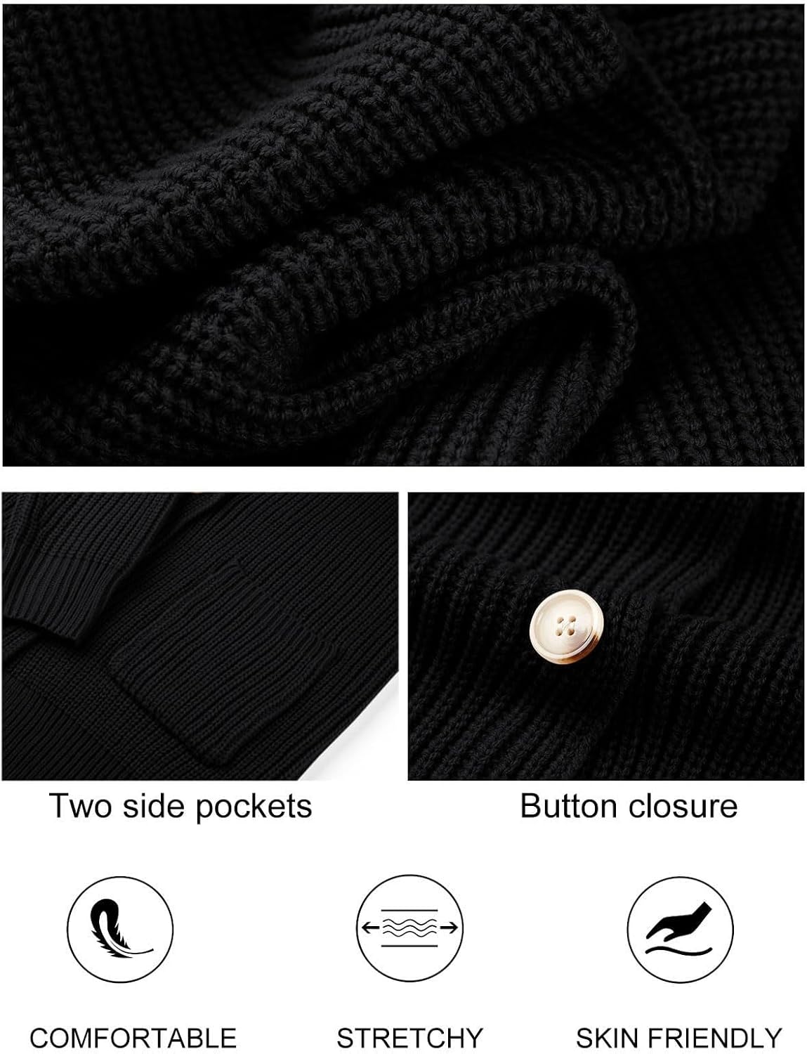 Women's Long Sleeve Button Lapel Oversized Cardigan