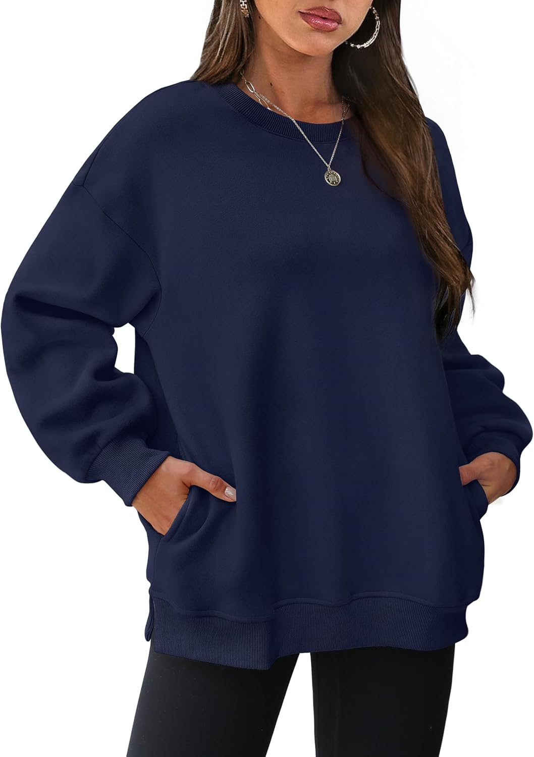 Oversized Sweatshirts Crewneck Long Sleeve Pullover with Pocket