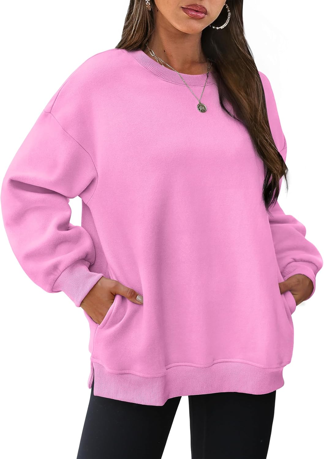 Oversized Sweatshirts Crewneck Long Sleeve Pullover with Pocket