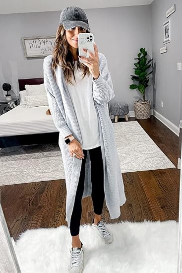 Women's Oversized Slouchy Knit Chunky Open Front Sweater Coat