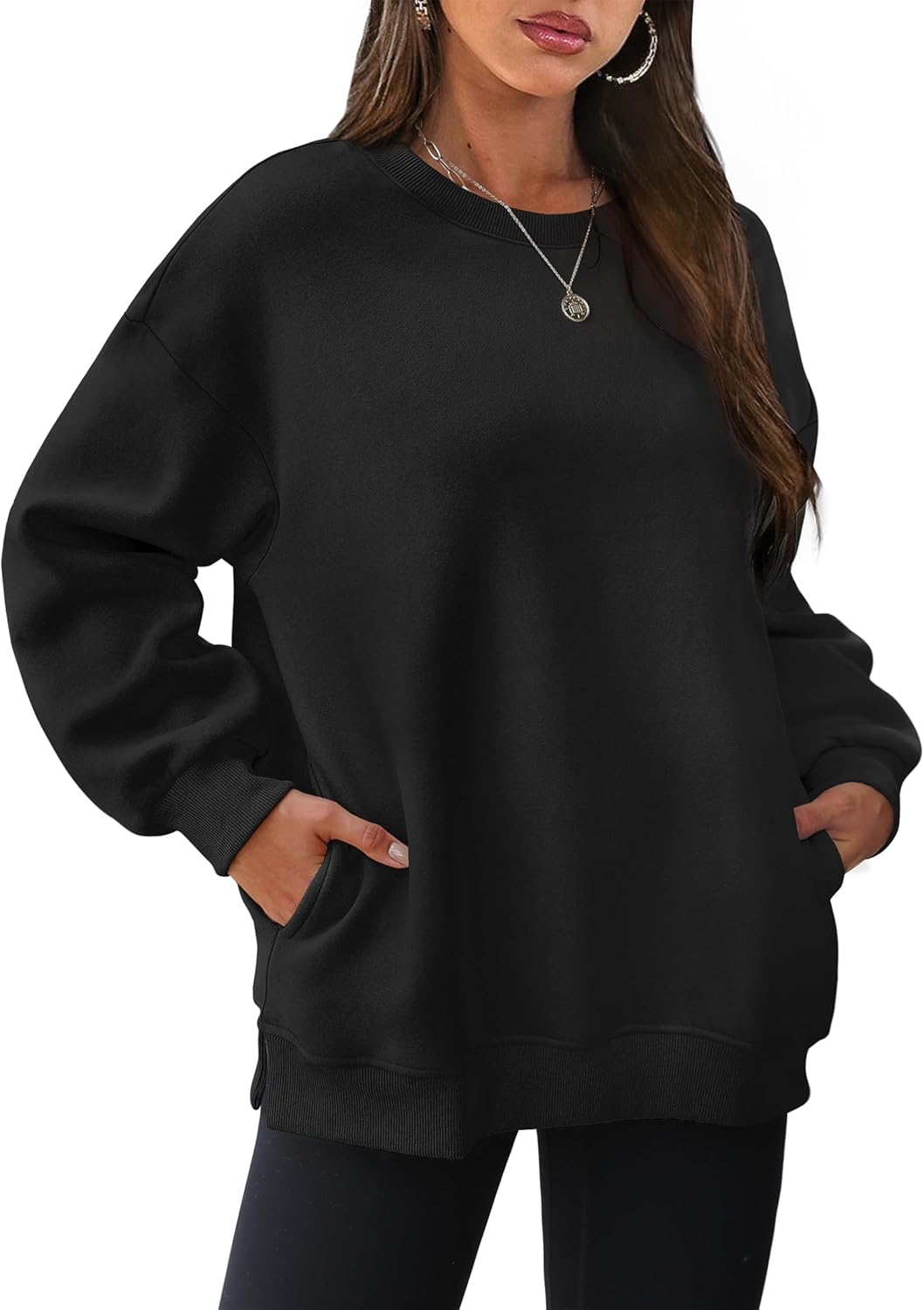 Oversized Sweatshirts Crewneck Long Sleeve Pullover with Pocket