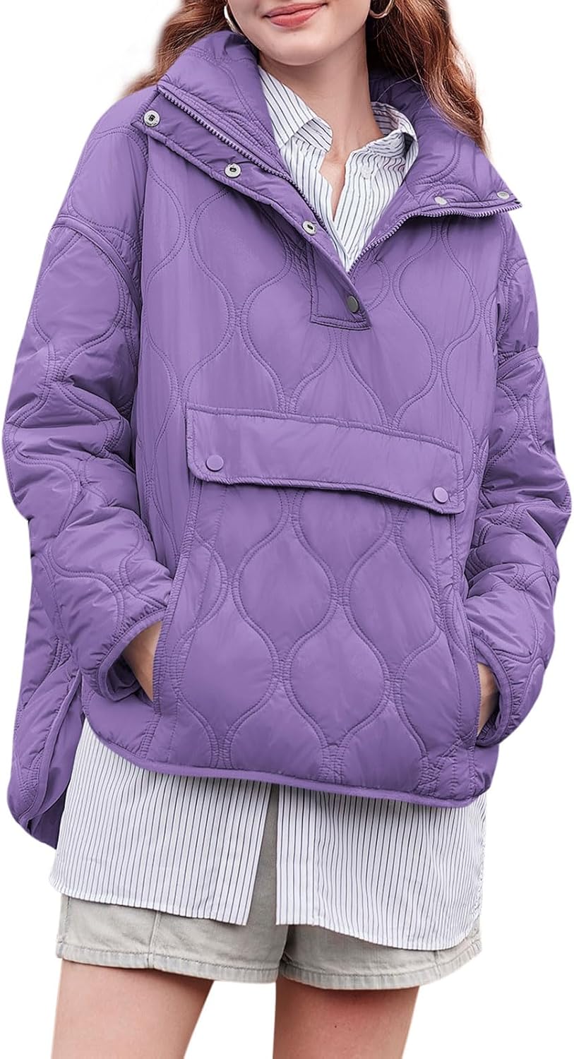 Women's Puffer Pullover Quilted Lightweight Jacket