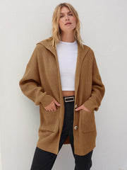 Women's Long Sleeve Button Lapel Oversized Cardigan