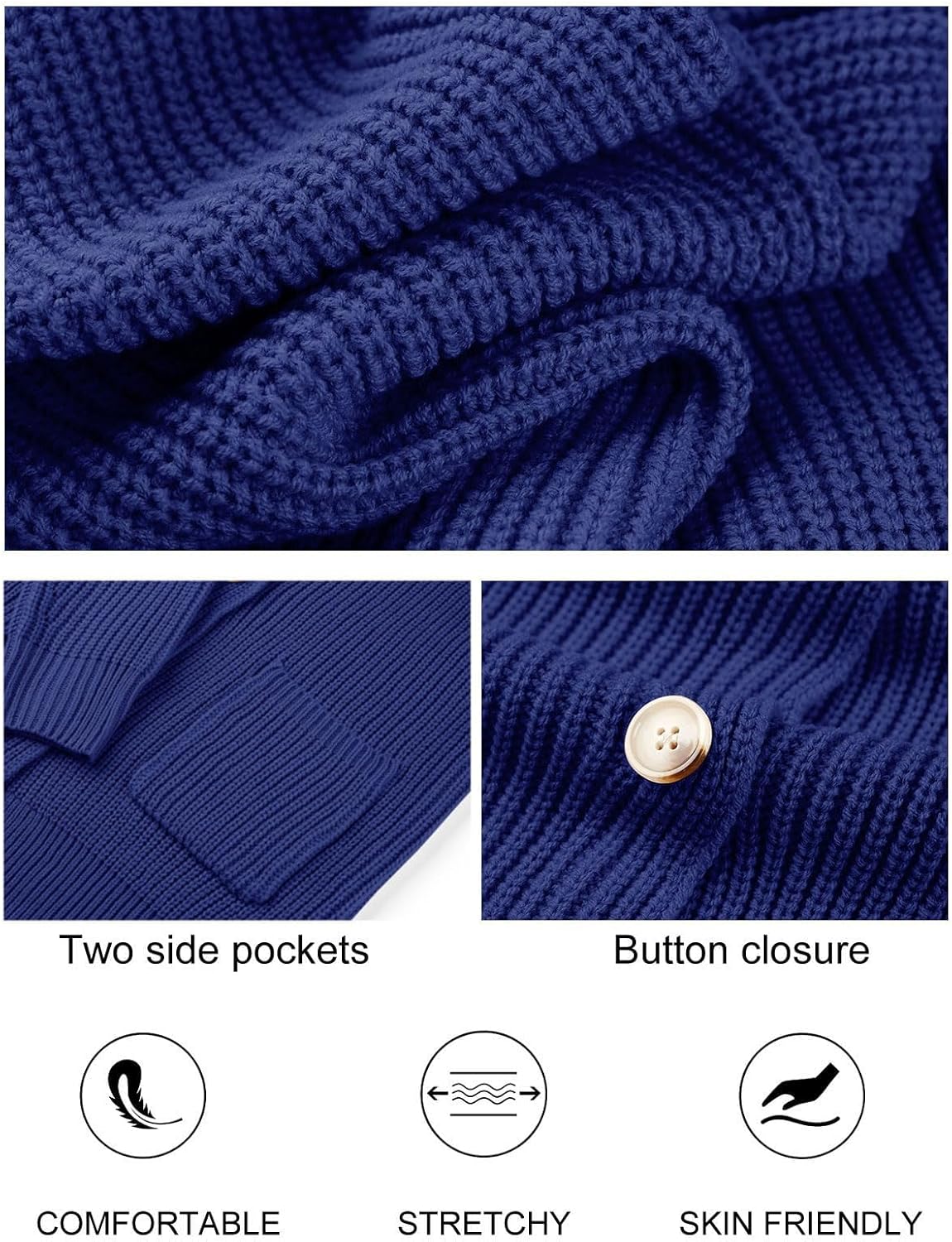 Women's Long Sleeve Button Lapel Oversized Cardigan