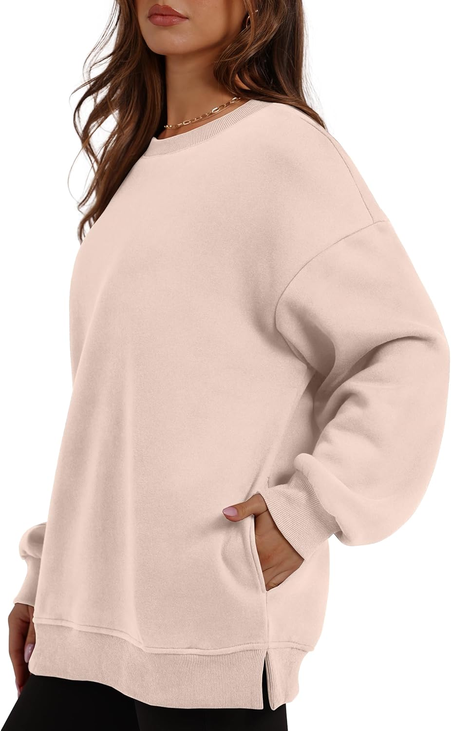 Oversized Sweatshirts Crewneck Long Sleeve Pullover with Pocket