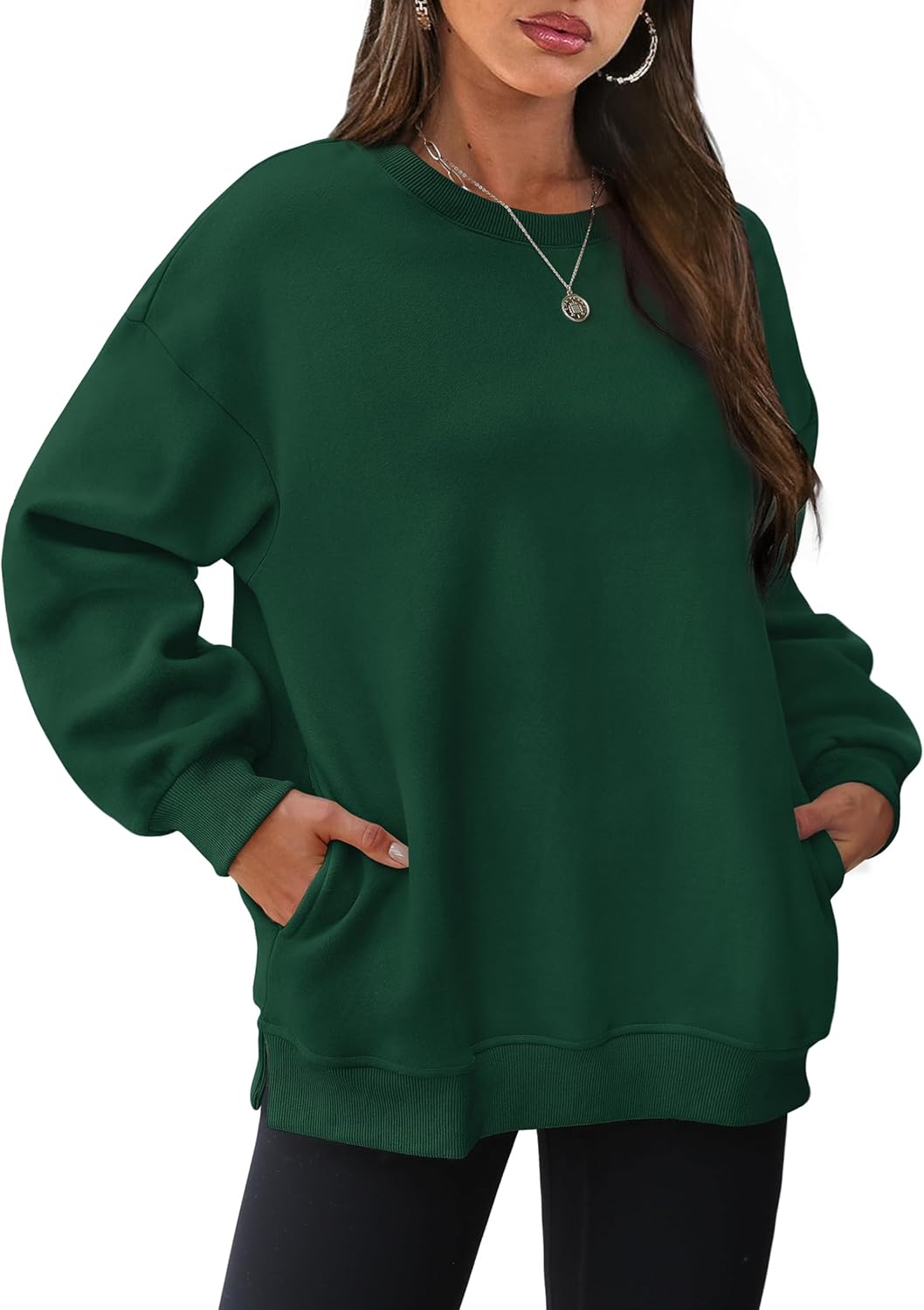 Oversized Sweatshirts Crewneck Long Sleeve Pullover with Pocket