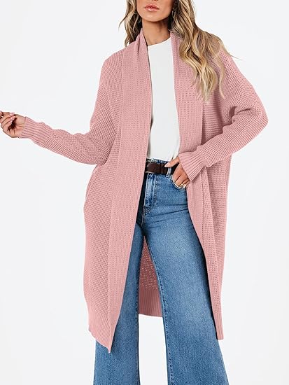 Women's Oversized Slouchy Knit Chunky Open Front Sweater Coat