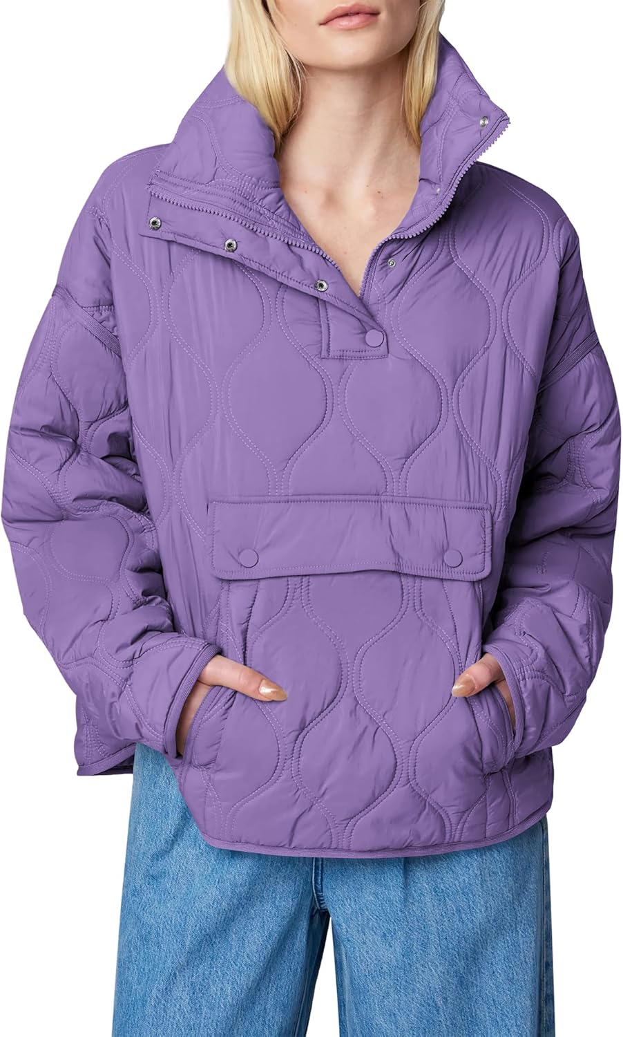 Women's Puffer Pullover Quilted Lightweight Jacket