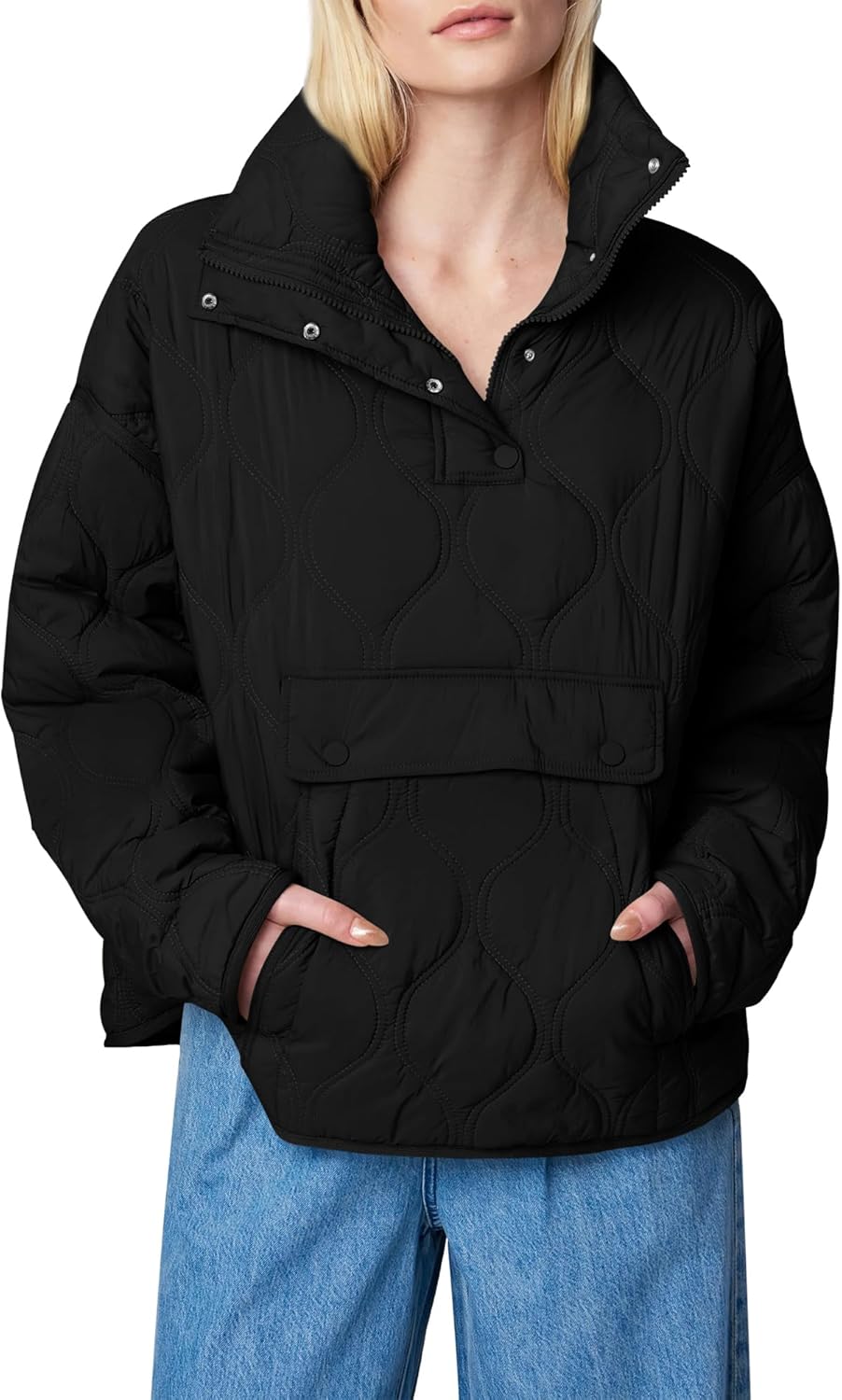 Women's Puffer Pullover Quilted Lightweight Jacket