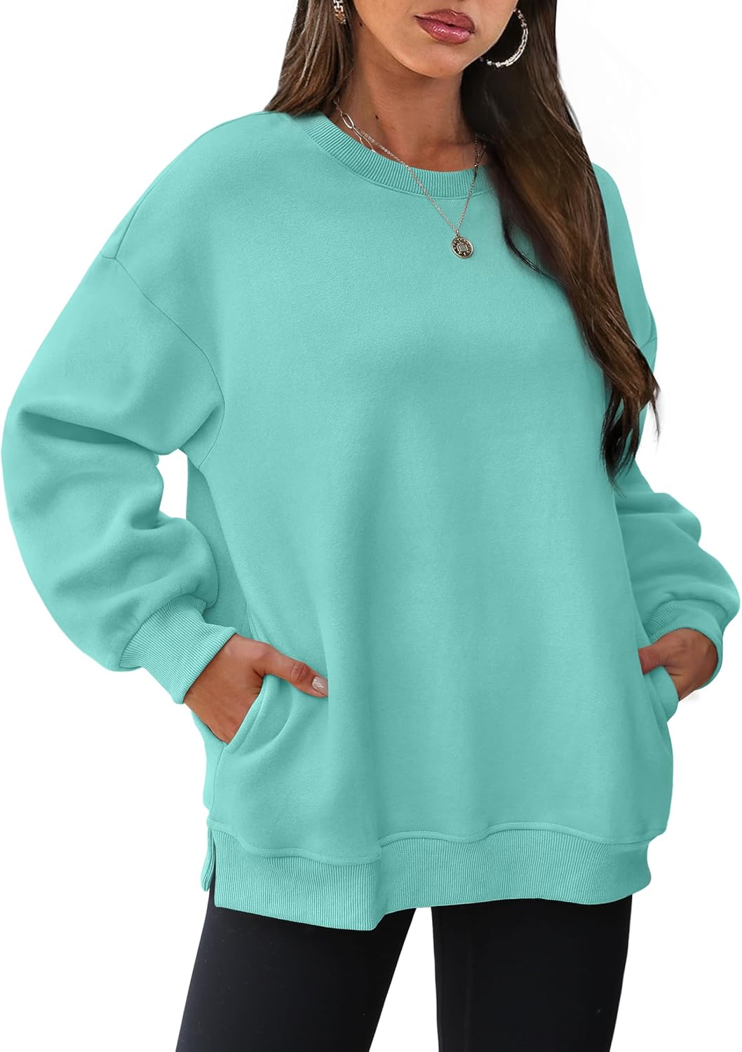 Oversized Sweatshirts Crewneck Long Sleeve Pullover with Pocket