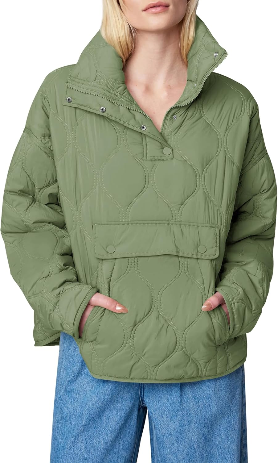 Women's Puffer Pullover Quilted Lightweight Jacket