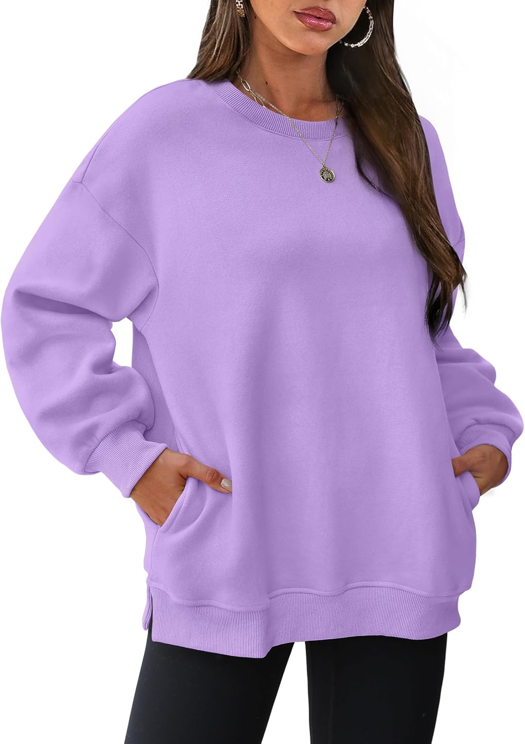 Oversized Sweatshirts Crewneck Long Sleeve Pullover with Pocket