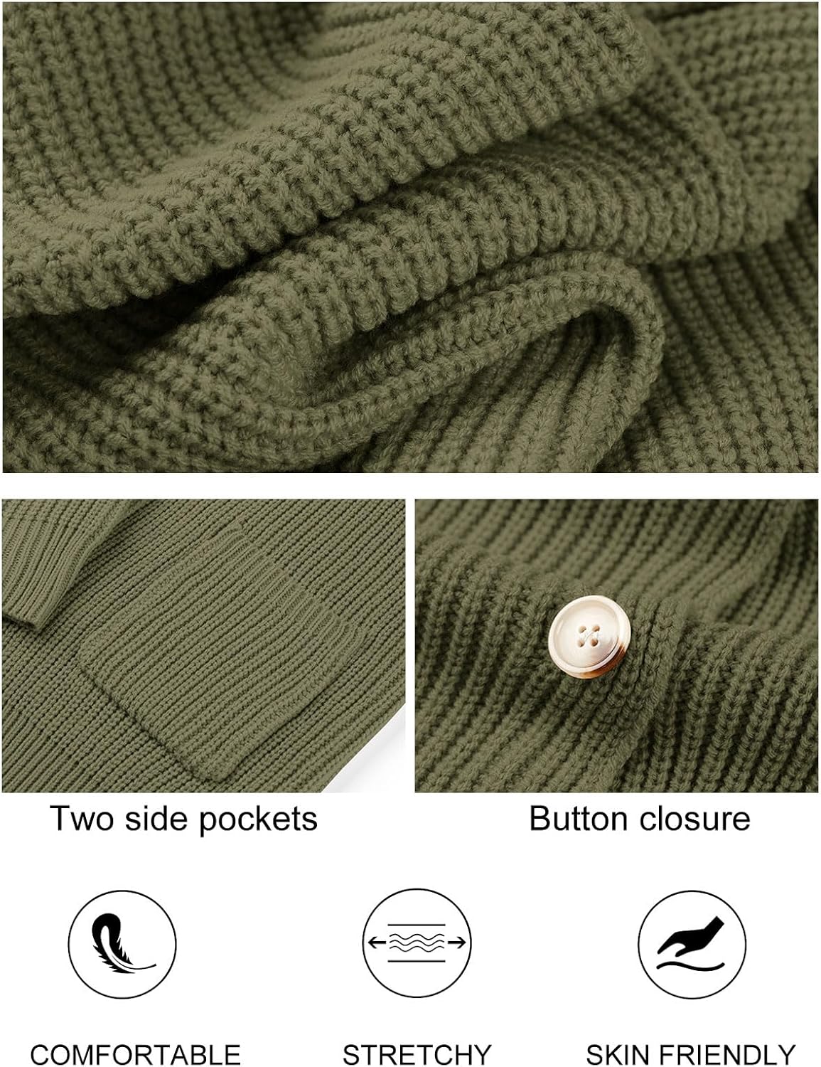 Women's Long Sleeve Button Lapel Oversized Cardigan