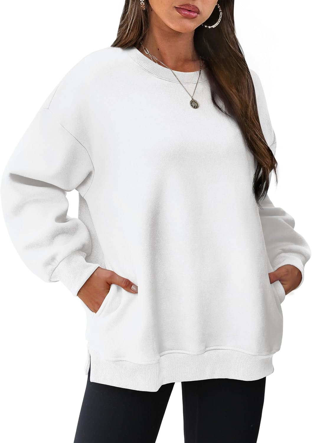 Oversized Sweatshirts Crewneck Long Sleeve Pullover with Pocket