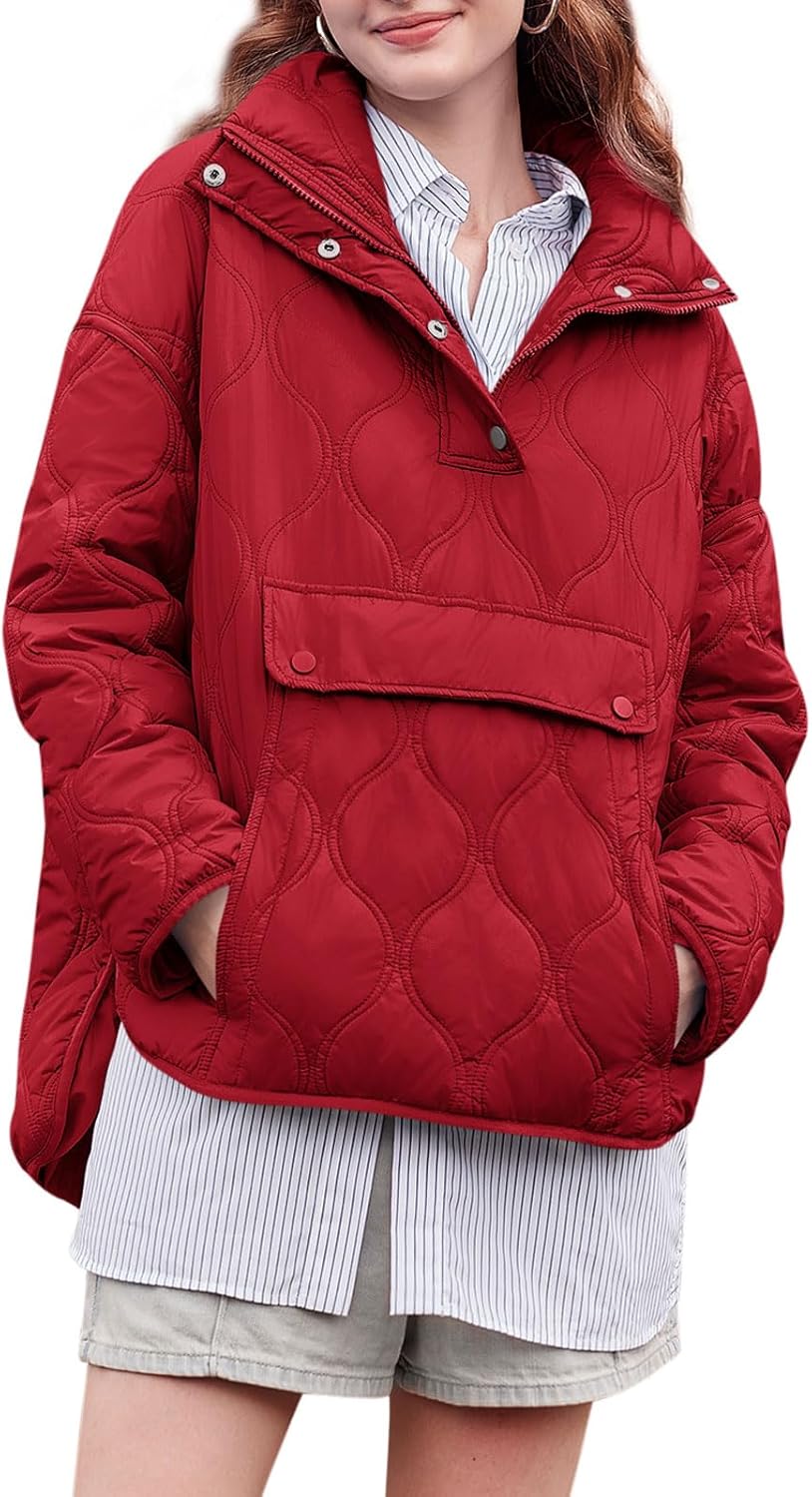 Women's Puffer Pullover Quilted Lightweight Jacket