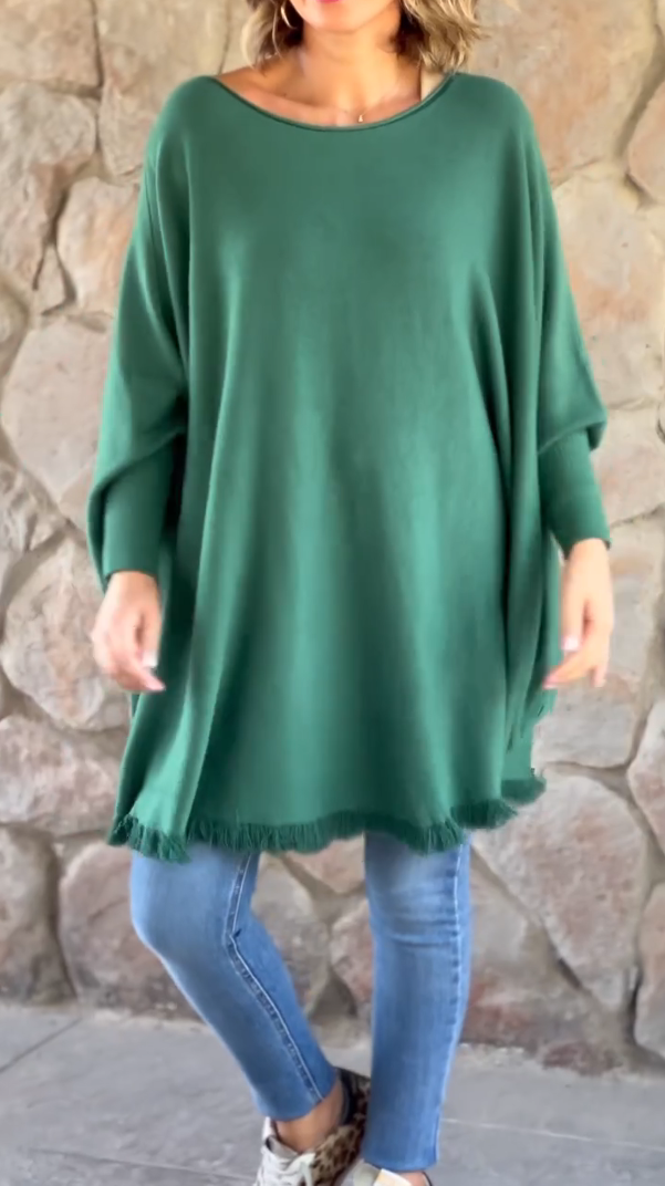 Casual Round Neck Long Lace Trim Pullover