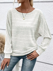 ⏰Women's Soft Solid Batwing Sleeve Pullover Long Sleeve Top