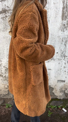 Cashmere Fluffy Long Sleeve Lapel Women's Plush Top Long Coat