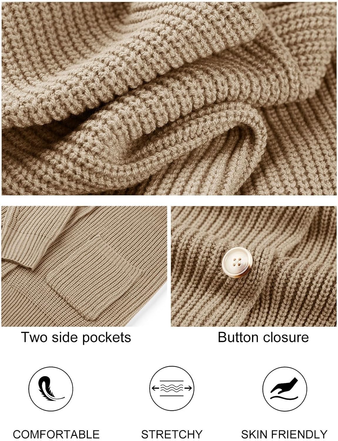 Women's Long Sleeve Button Lapel Oversized Cardigan