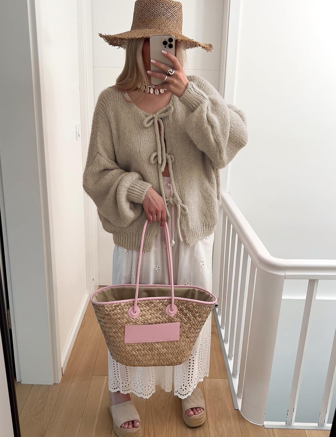 Bowtie Oversized Knit Sweater Cardigan