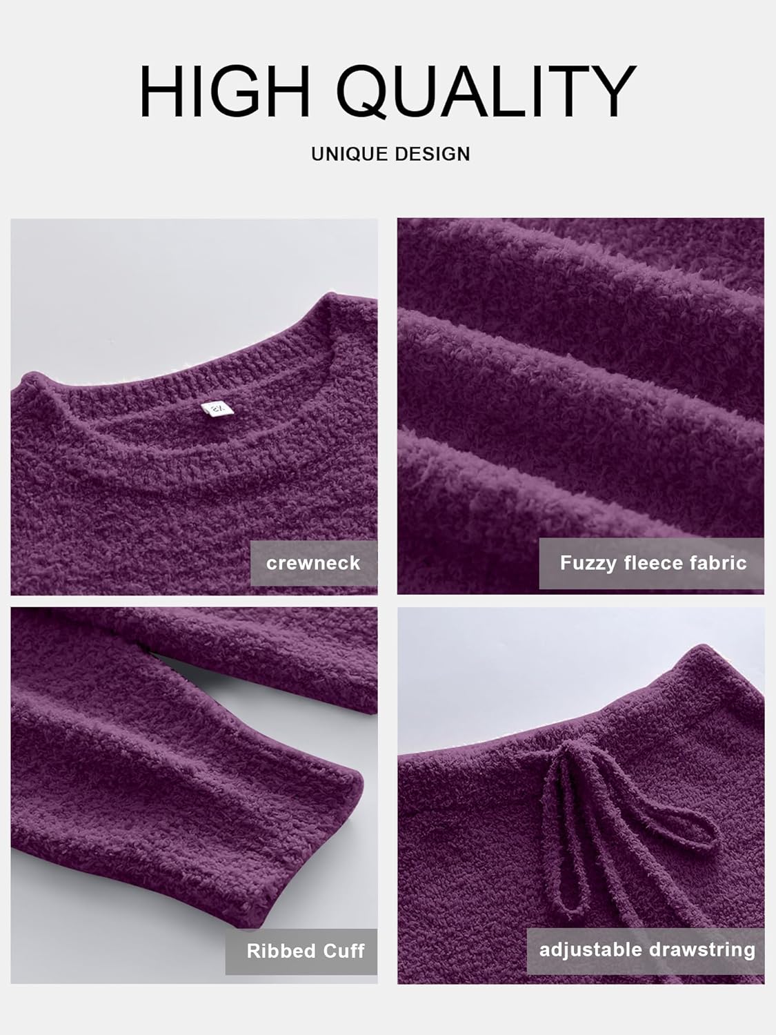 Women's Fuzzy Fleece Pajama Sets