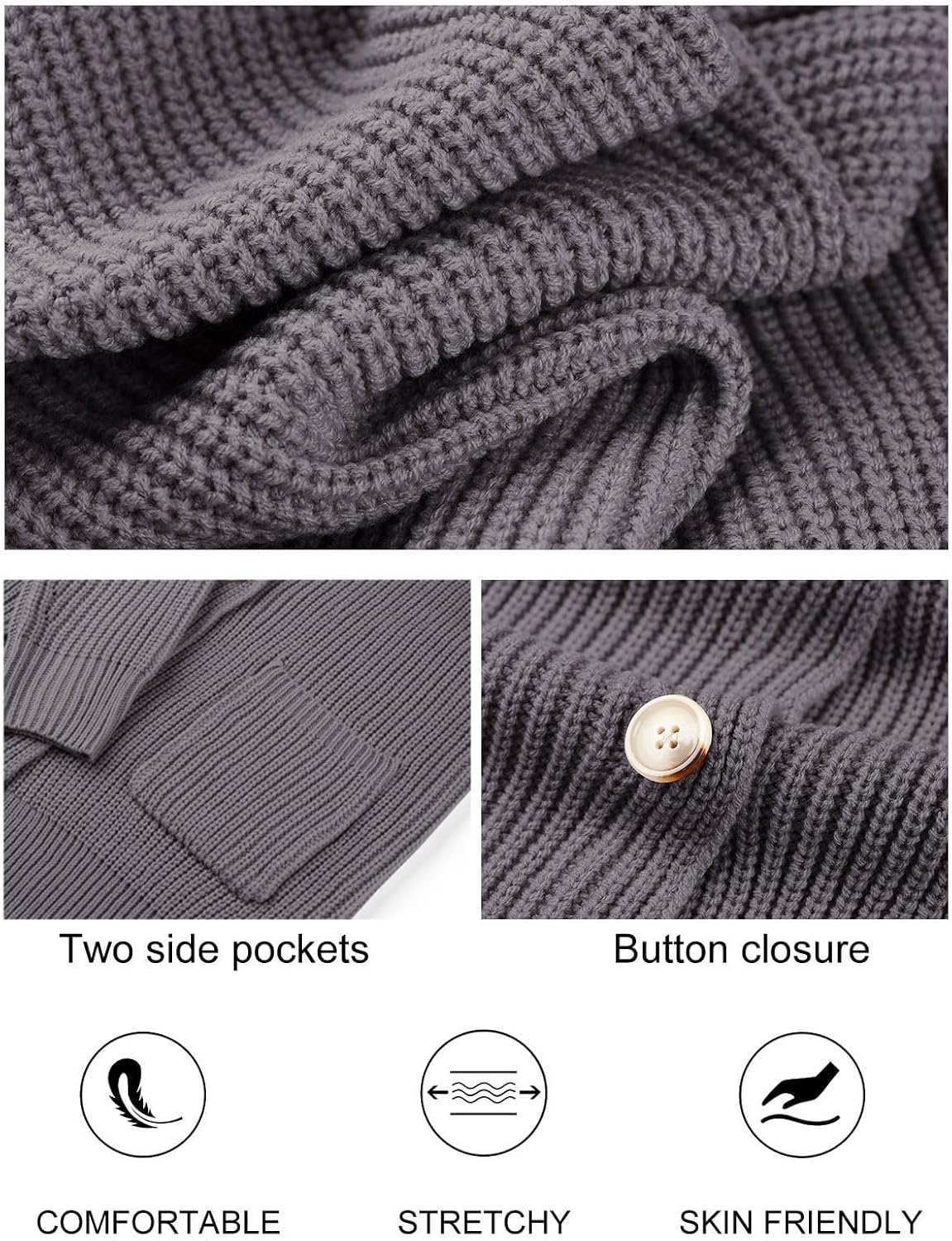 Women's Long Sleeve Button Lapel Oversized Cardigan