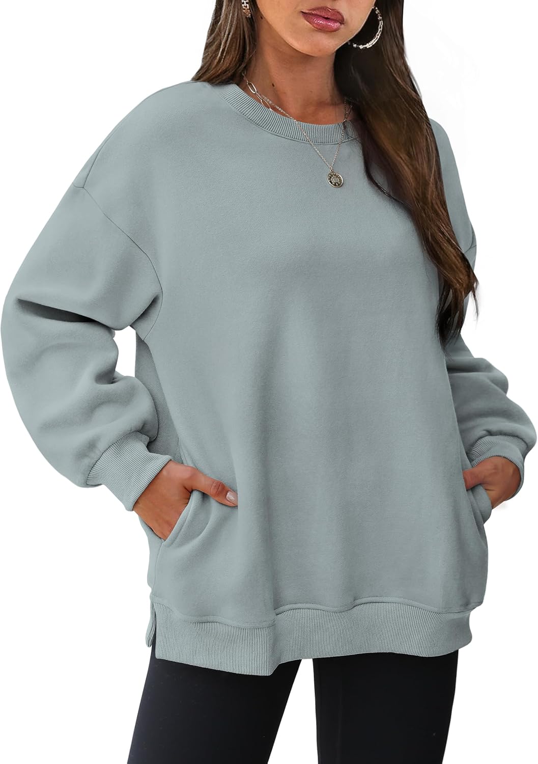Oversized Sweatshirts Crewneck Long Sleeve Pullover with Pocket