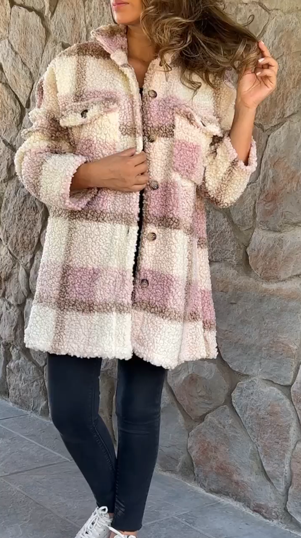 Polar Fleece Plaid Jacket