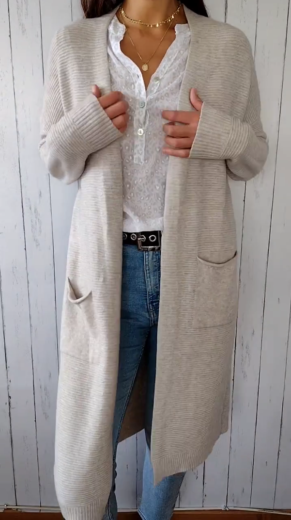 Women's horizontal knit cardigan