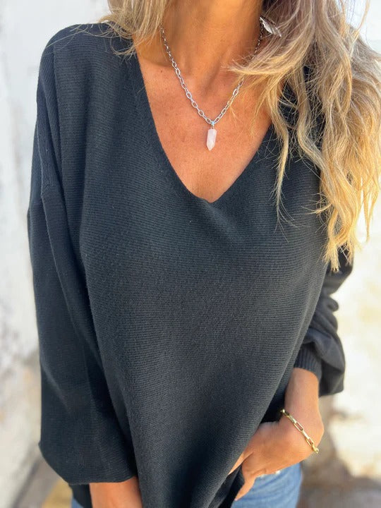 Fall V-neck Comfort Sweater Pullover
