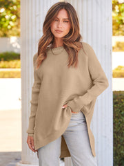 2023 Casual Batwing Sleeve Crewneck Knit Pullover Sweater