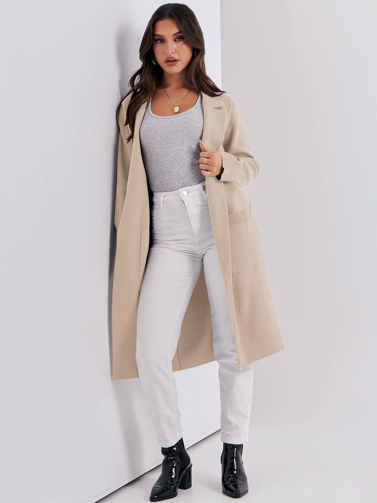 Women Oversized Open Front Coat Outwear
