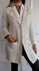 Women's Lapel fleece  Long Sleeve Coat