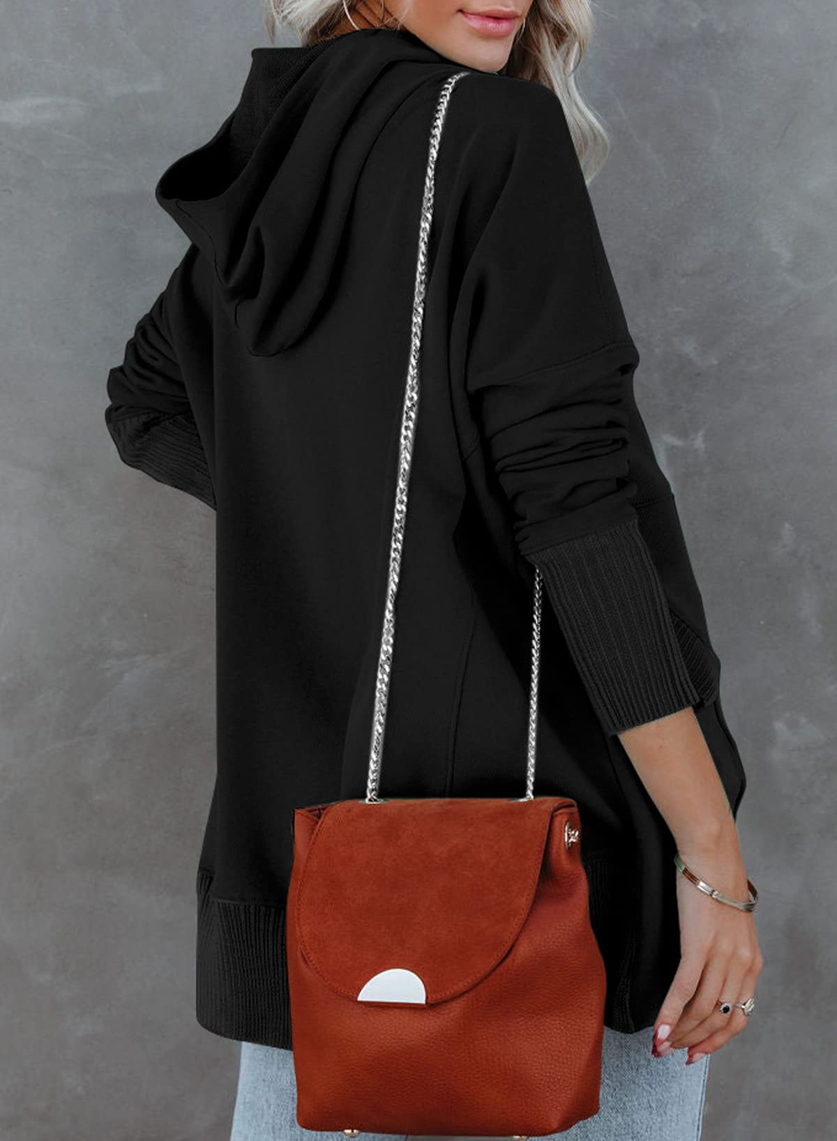 Oversized Pullover Sweatshirt with Pockets—Buy 2 Free Shipping