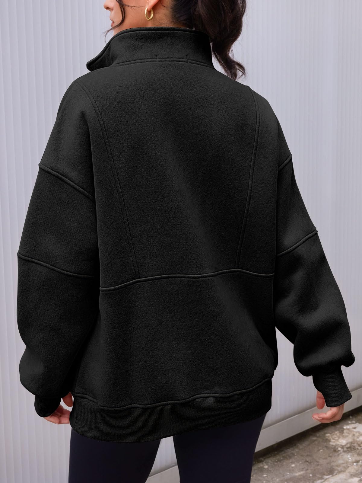 NEW Women's Half Zip Oversized Sweatshirts with Pockerts