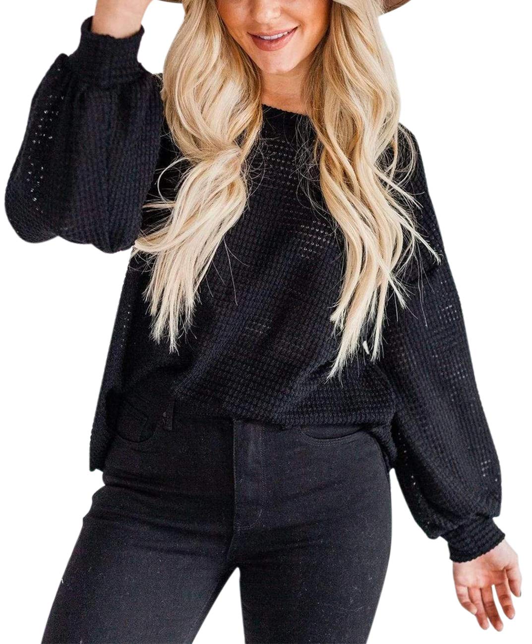 Fall Full Cozy Waffle Pullover