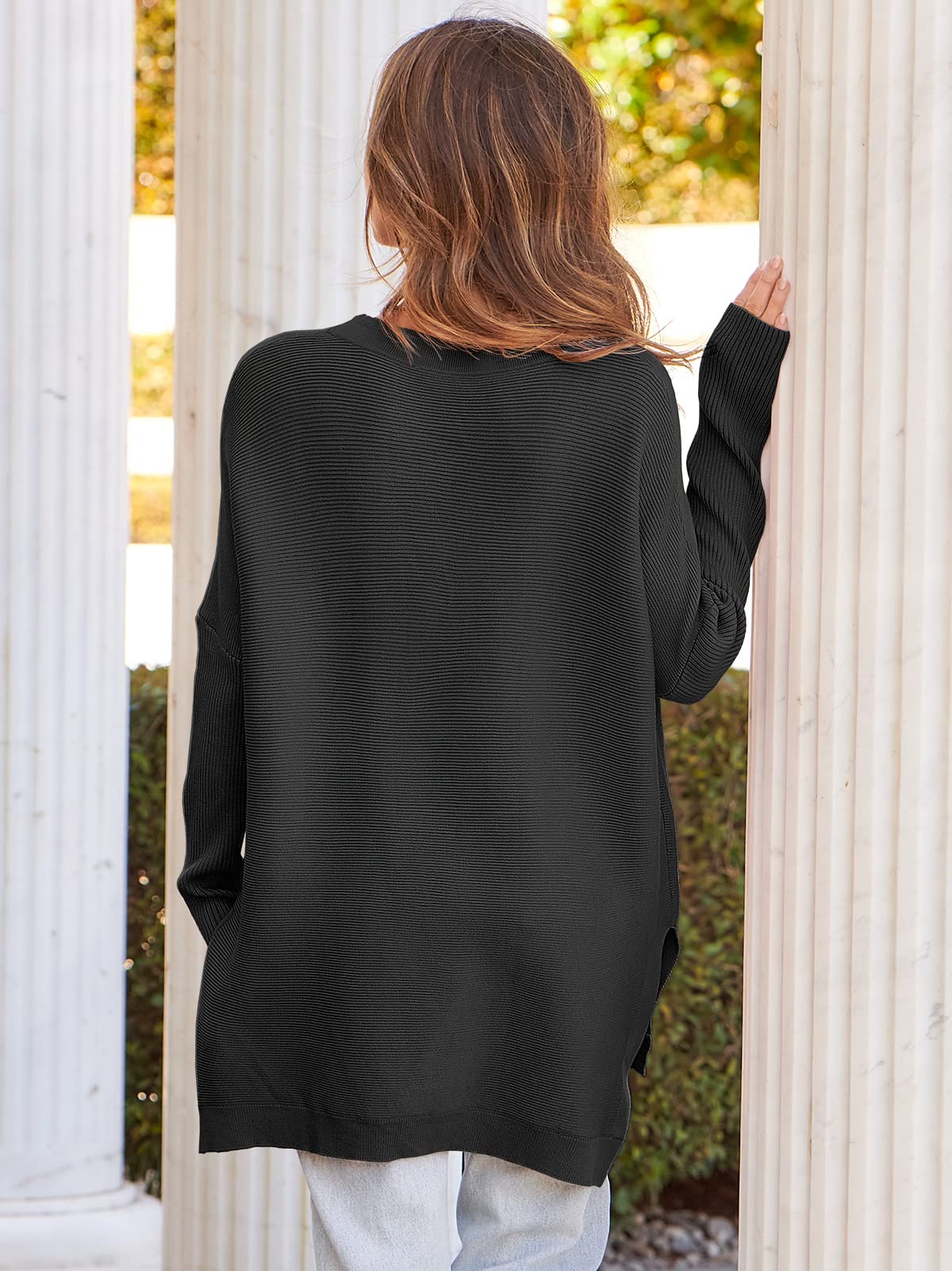 2023 Casual Batwing Sleeve Crewneck Knit Pullover Sweater