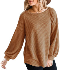 Fall Full Cozy Waffle Pullover