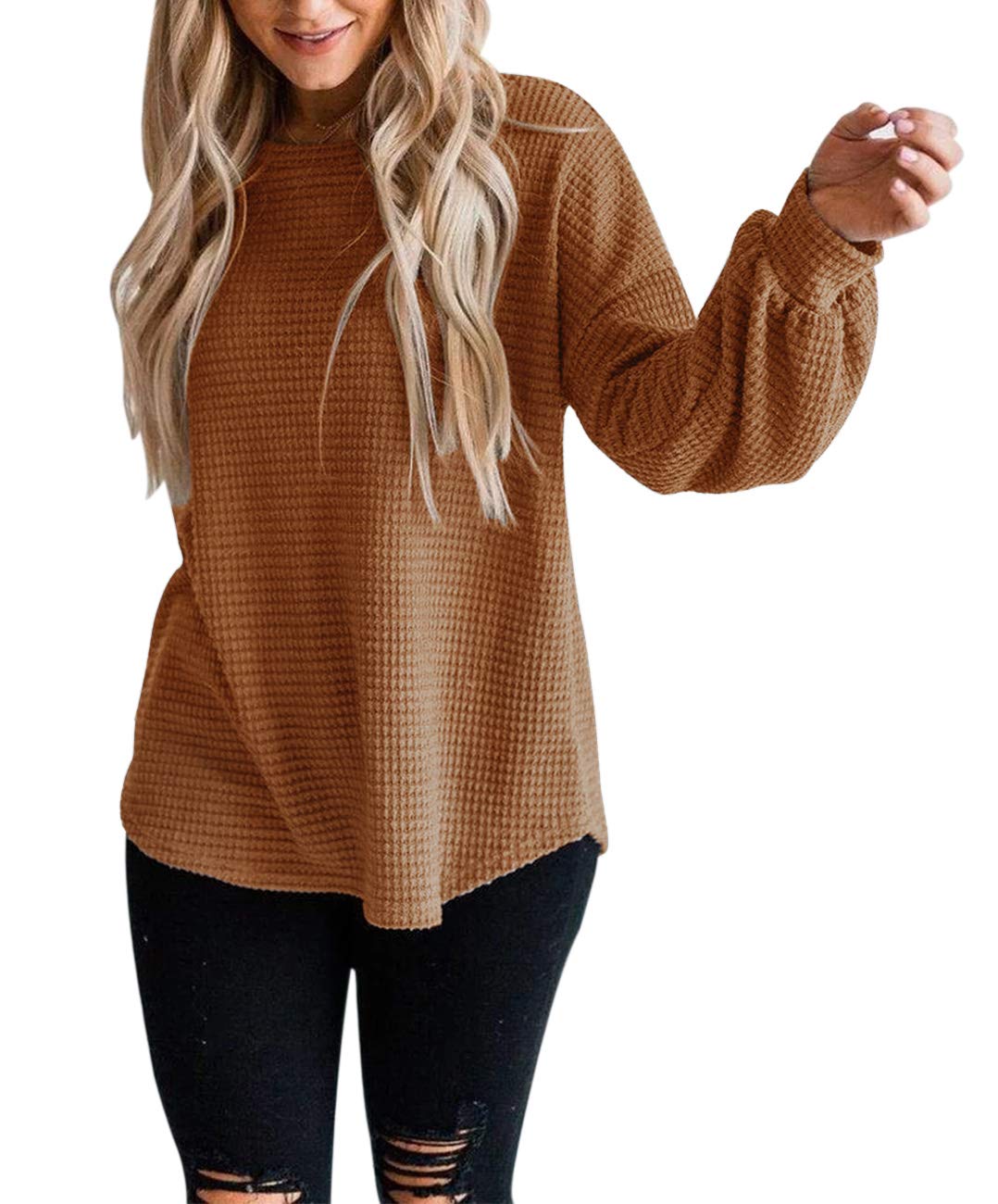 Fall Full Cozy Waffle Pullover