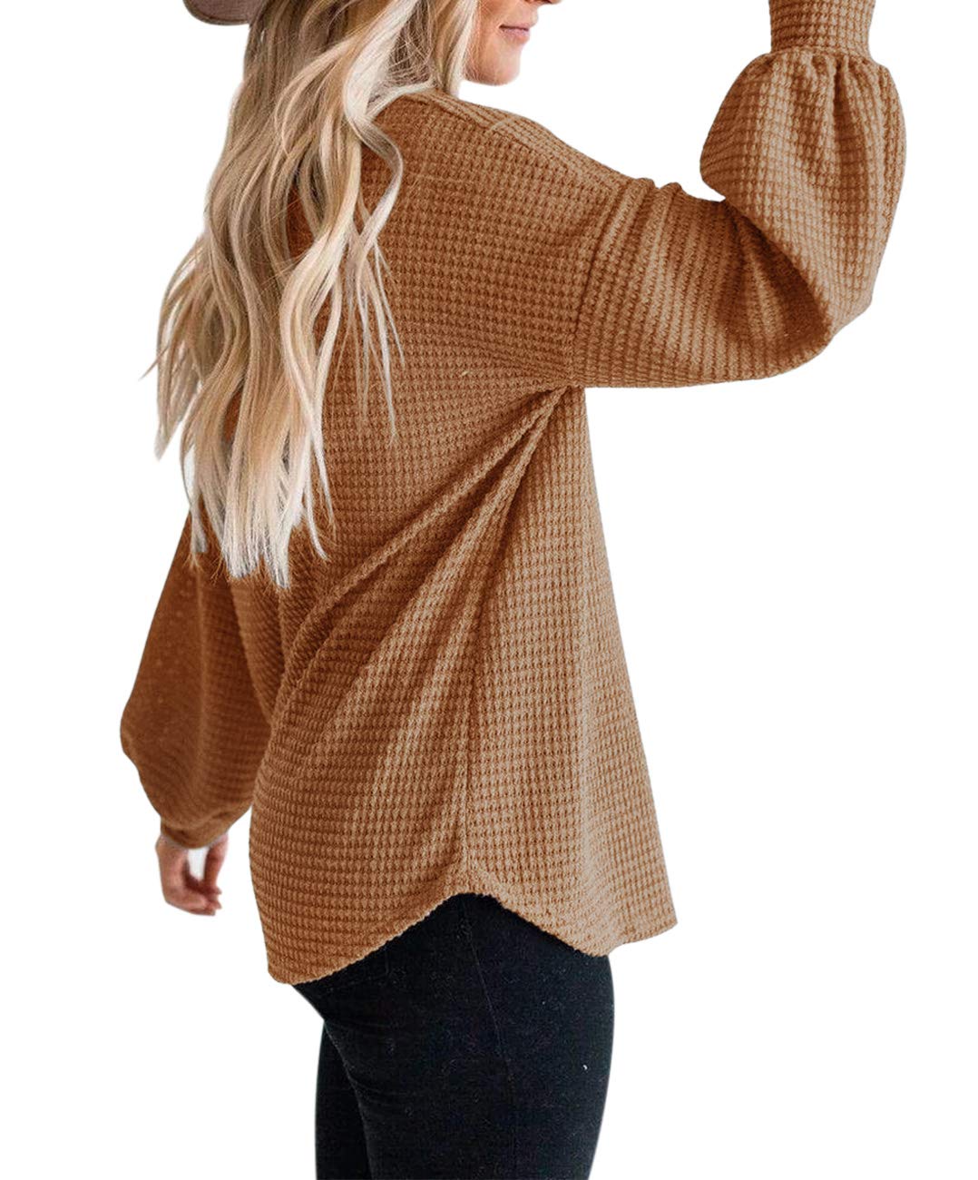 Fall Full Cozy Waffle Pullover