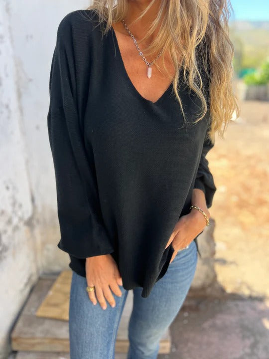 Fall V-neck Comfort Sweater Pullover