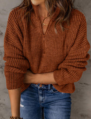 2023 Chunky Knit Sweaters 1/4 Zip Polo V Neck Casual Pullover -Buy 2 Free Shipping