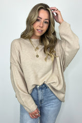 50% OFF🔥Women's Solid Oversized Cozy Crew Neck Sweater-Buy 2 Free Shipping