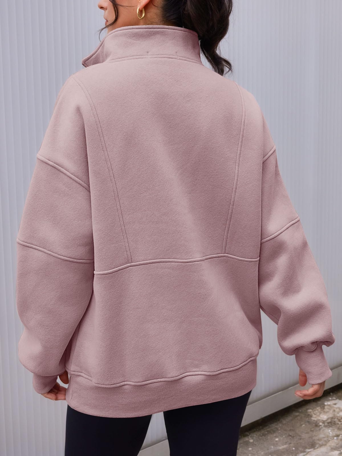 NEW Women's Half Zip Oversized Sweatshirts with Pockerts