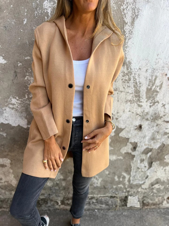 Casual Single Breasted Hooded Jacket